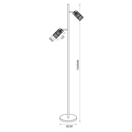 Stojací lampa VERTICAL 2xGU10/8W/230V černá