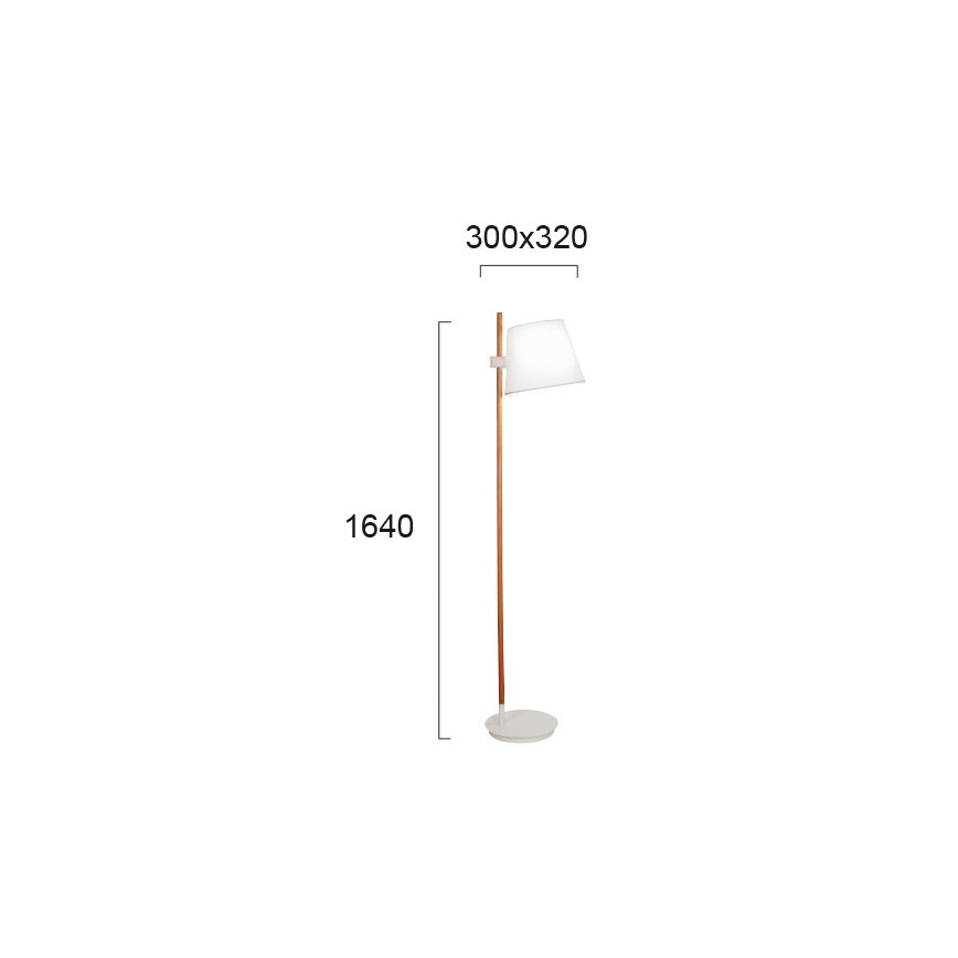 Stojací lampa VIANA 1xE27/60W/230V bílá/hnědá