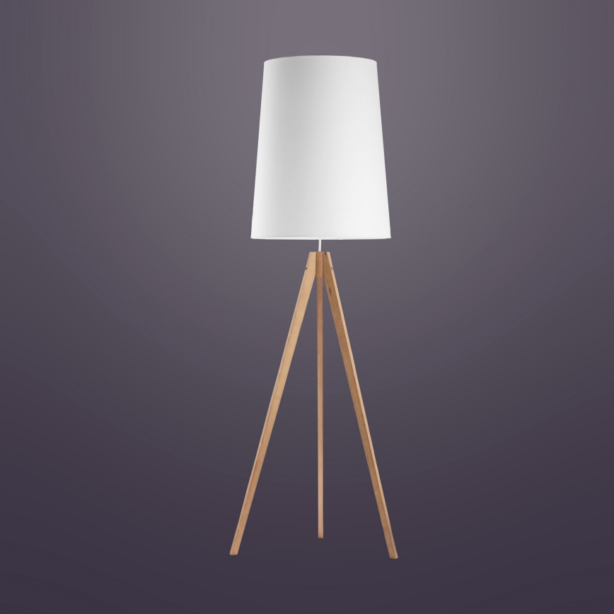Stojací lampa WALZ 1xE27/25W/230V bílá/dřevo