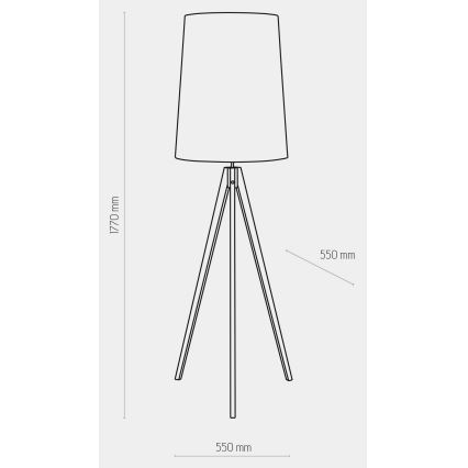 Stojací lampa WALZ 1xE27/25W/230V bílá/dřevo