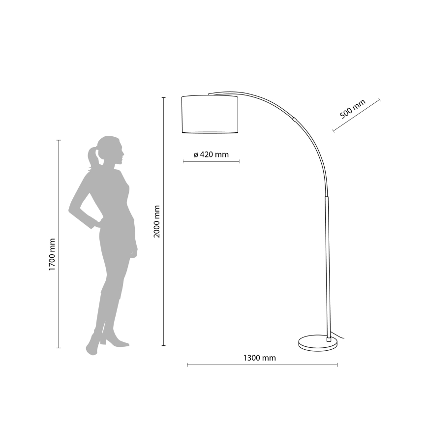 Stojací lampa ZENITH 1xE27/15W/230V černá/béžová