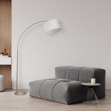 Stojací lampa ZENITH 1xE27/15W/230V matný chrom/bílá