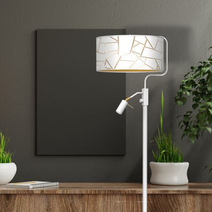 Stojací lampa ZIGGY 1xE27/40W/230V + 1xGU10/MR11/7W bílá/zlatá