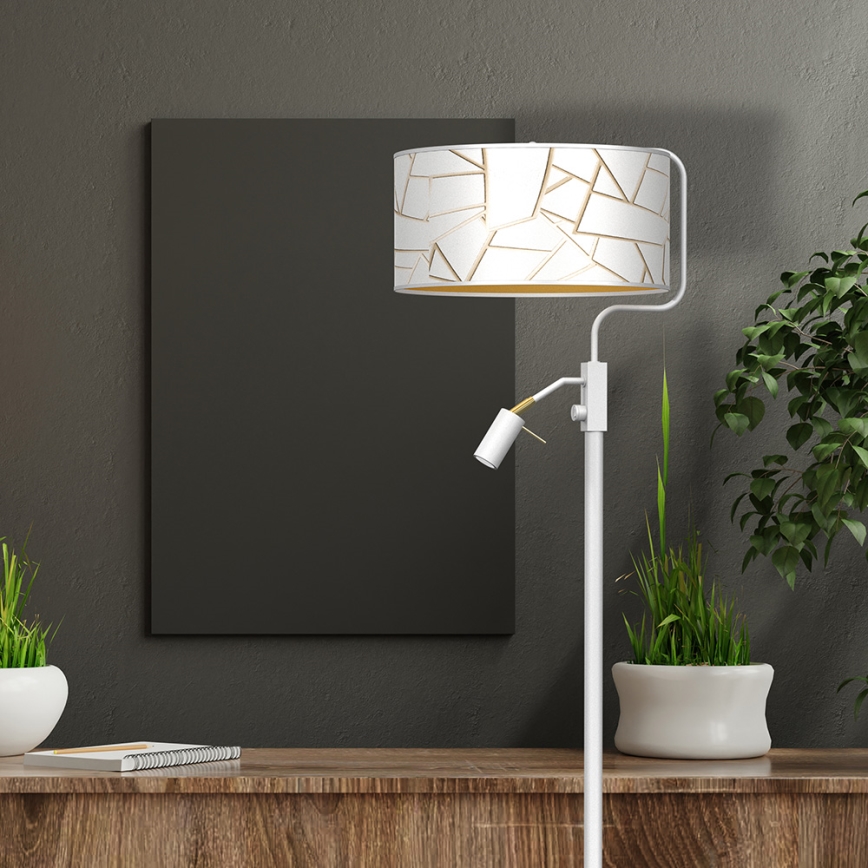 Stojací lampa ZIGGY 1xE27/40W/230V + 1xGU10/MR11/7W bílá/zlatá