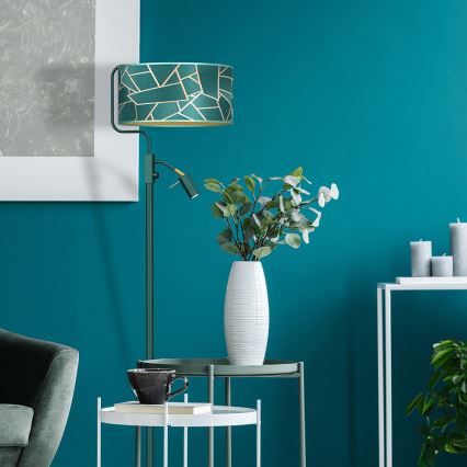 Stojací lampa ZIGGY 1xE27/40W/230V + 1xGU10/MR11/7W zelená/zlatá