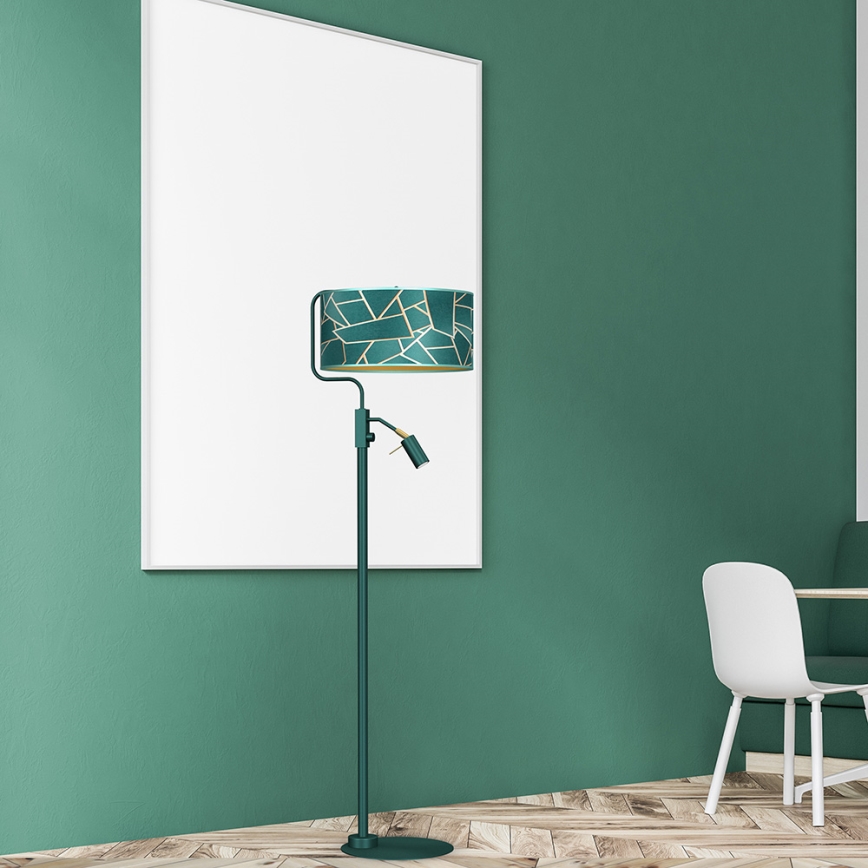 Stojací lampa ZIGGY 1xE27/40W/230V + 1xGU10/MR11/7W zelená/zlatá