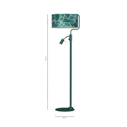 Stojací lampa ZIGGY 1xE27/40W/230V + 1xGU10/MR11/7W zelená/zlatá