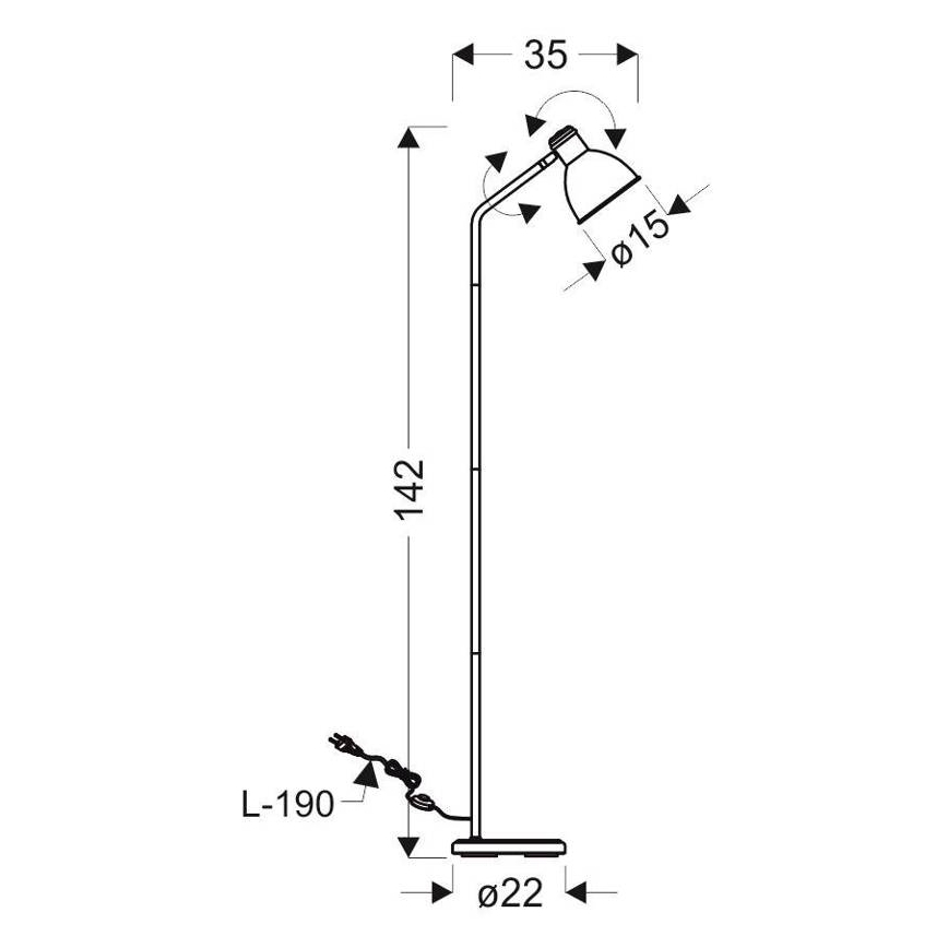 Stojací lampa ZUMBA 1xE27/40W/230V bílá/černá