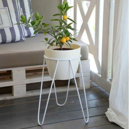 Stojan na květináč LOFT 50x30 cm bílá