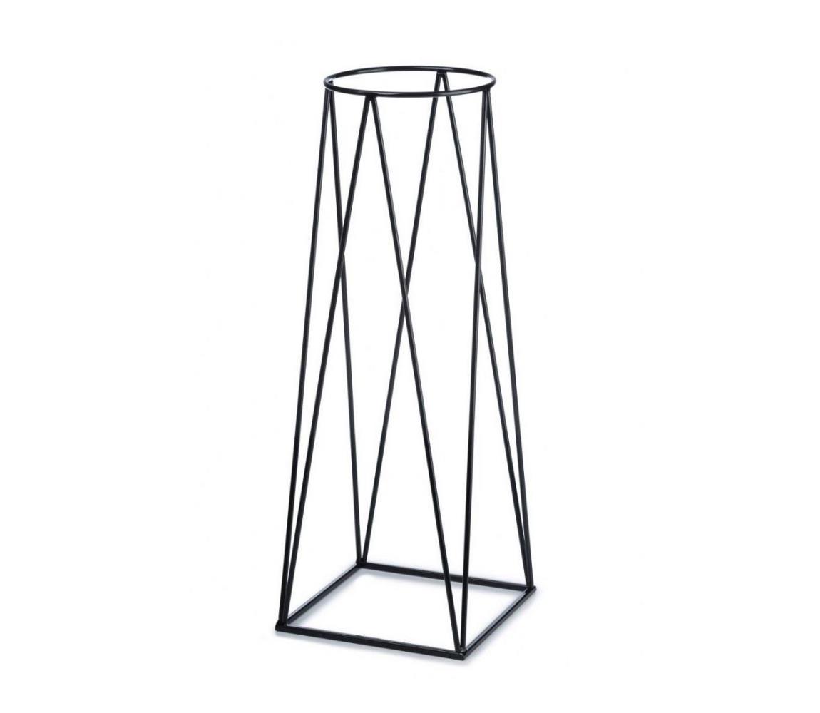  HowHomely Stojan na květináč TRIANGL 80x30 cm černá DD0305