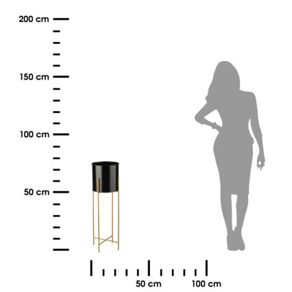 Stojan na květiny 75x17 cm černá/zlatá