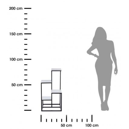 Stojan na květiny KASKADA 79x40 černá/bílá