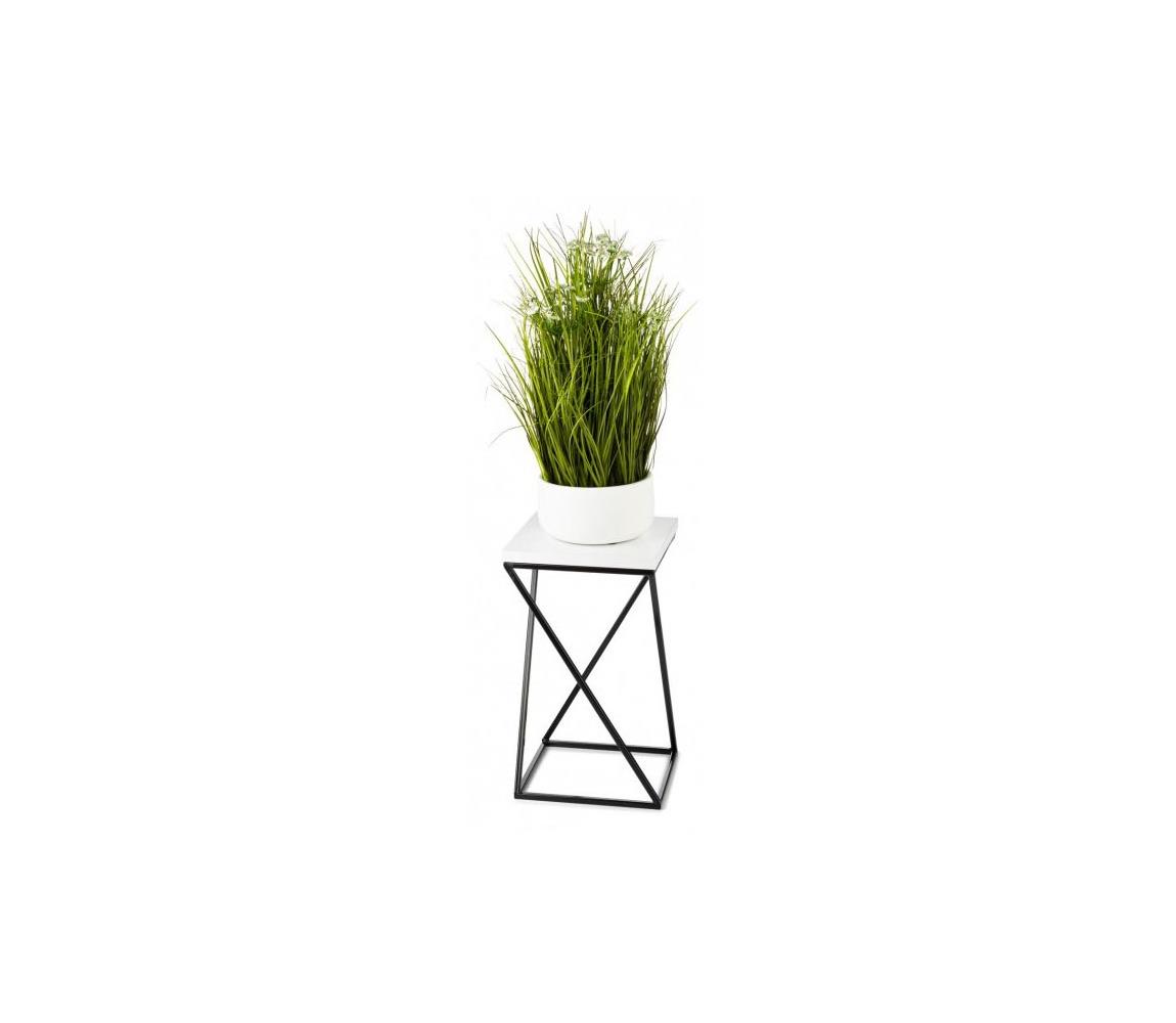  HowHomely Stojan na květiny LOFT 40x24 cm černá/bílá DD0429