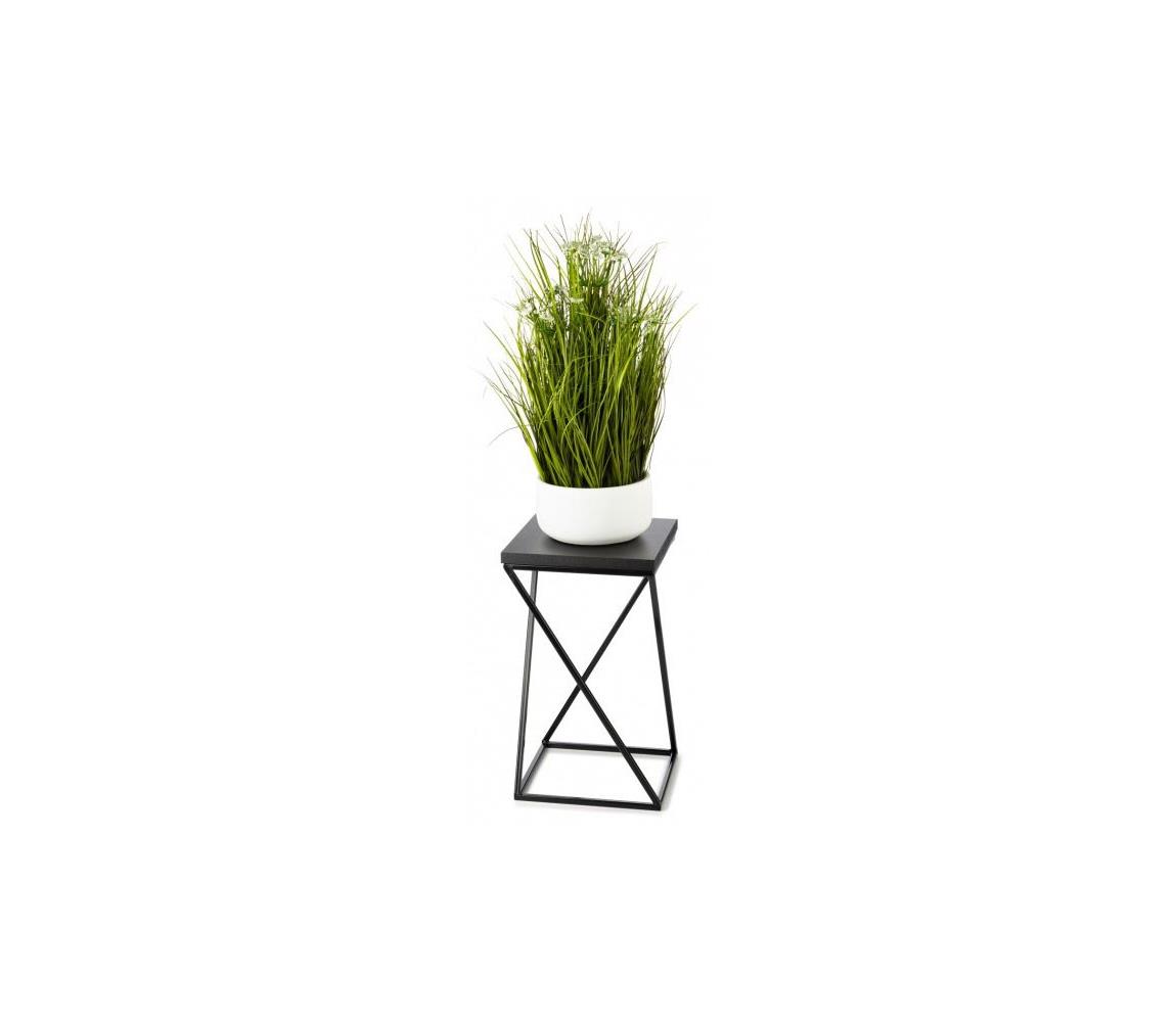  HowHomely Stojan na květiny LOFT 40x24 cm černá DD0434