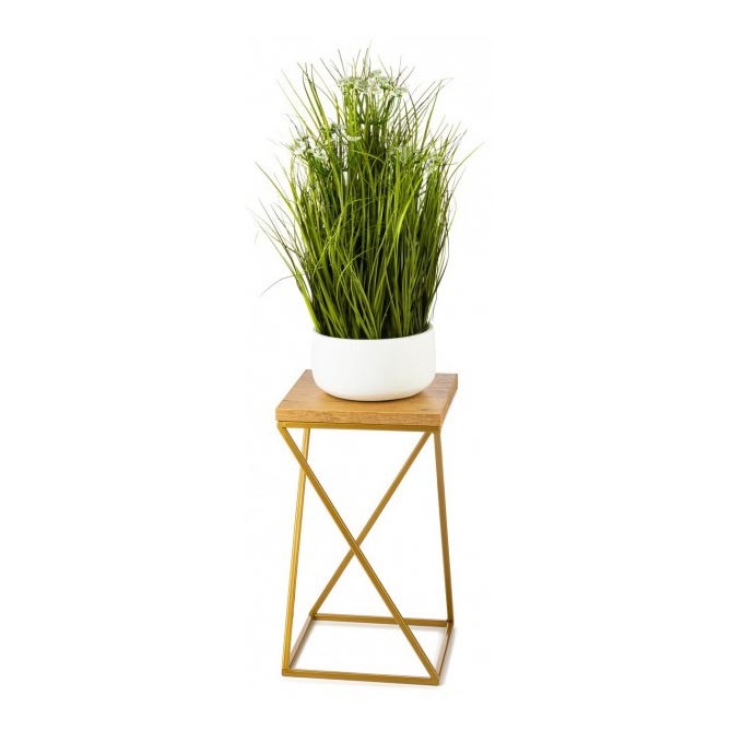 Stojan na květiny LOFT 40x24 cm zlatá/hnědá