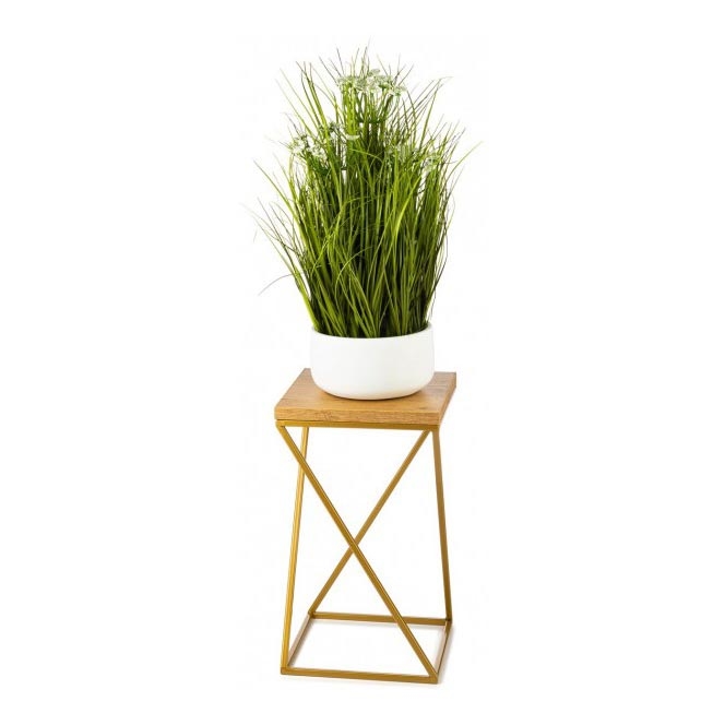 Stojan na květiny LOFT 40x24 cm zlatá/hnědá