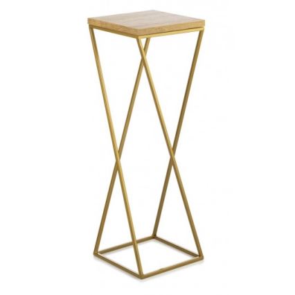 Stojan na květiny LOFT 70x24 cm zlatá/hnědá