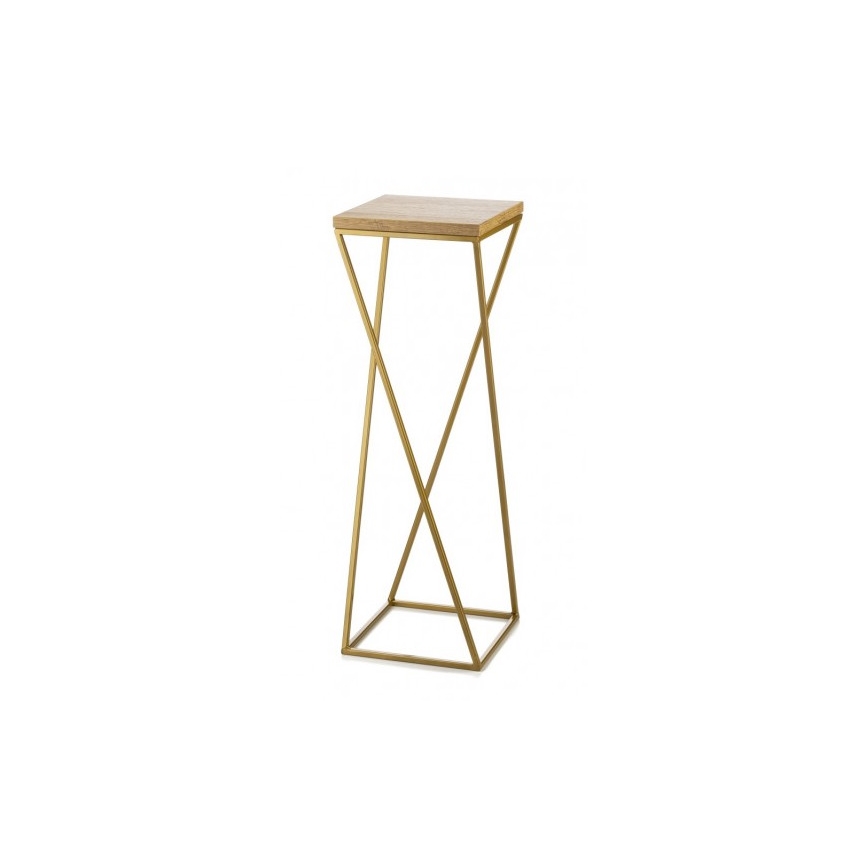 Stojan na květiny LOFT 70x24 cm zlatá/hnědá