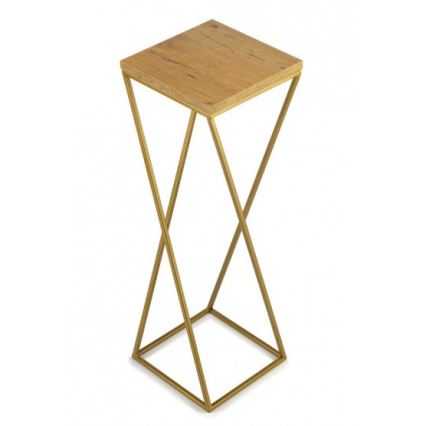 Stojan na květiny LOFT 70x24 cm zlatá/hnědá