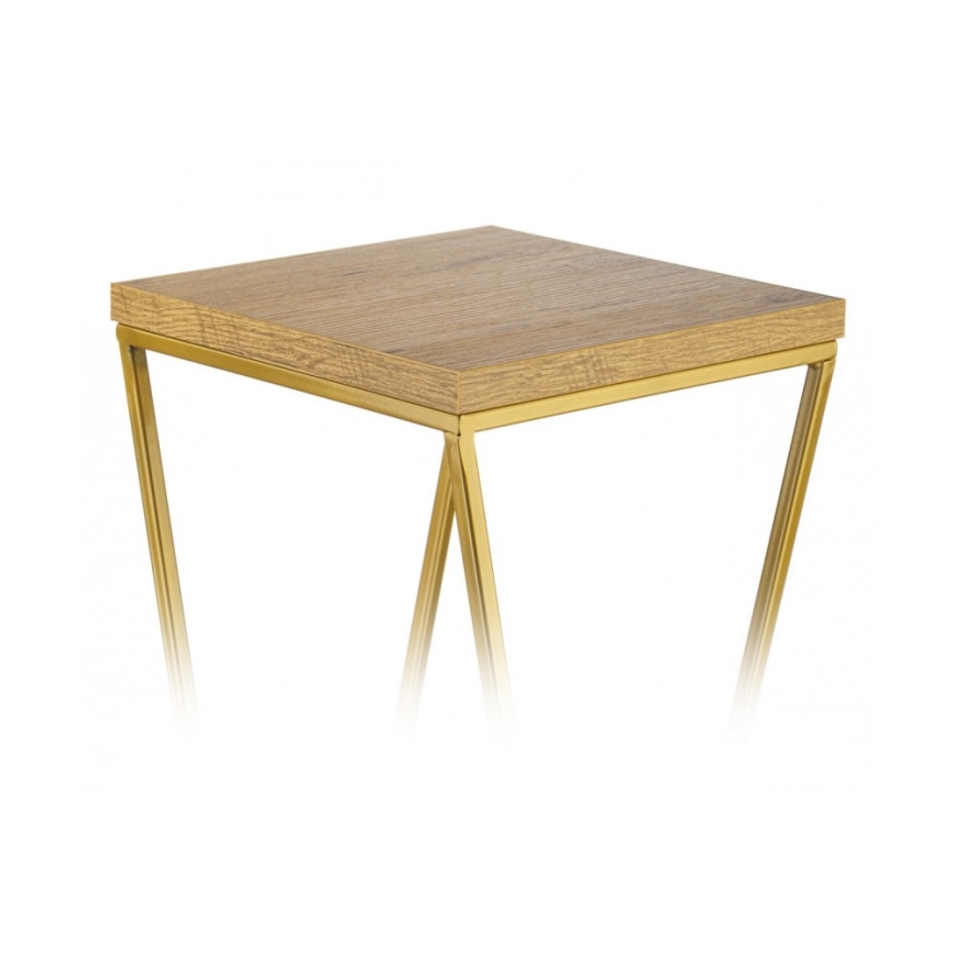 Stojan na květiny LOFT 70x24 cm zlatá/hnědá