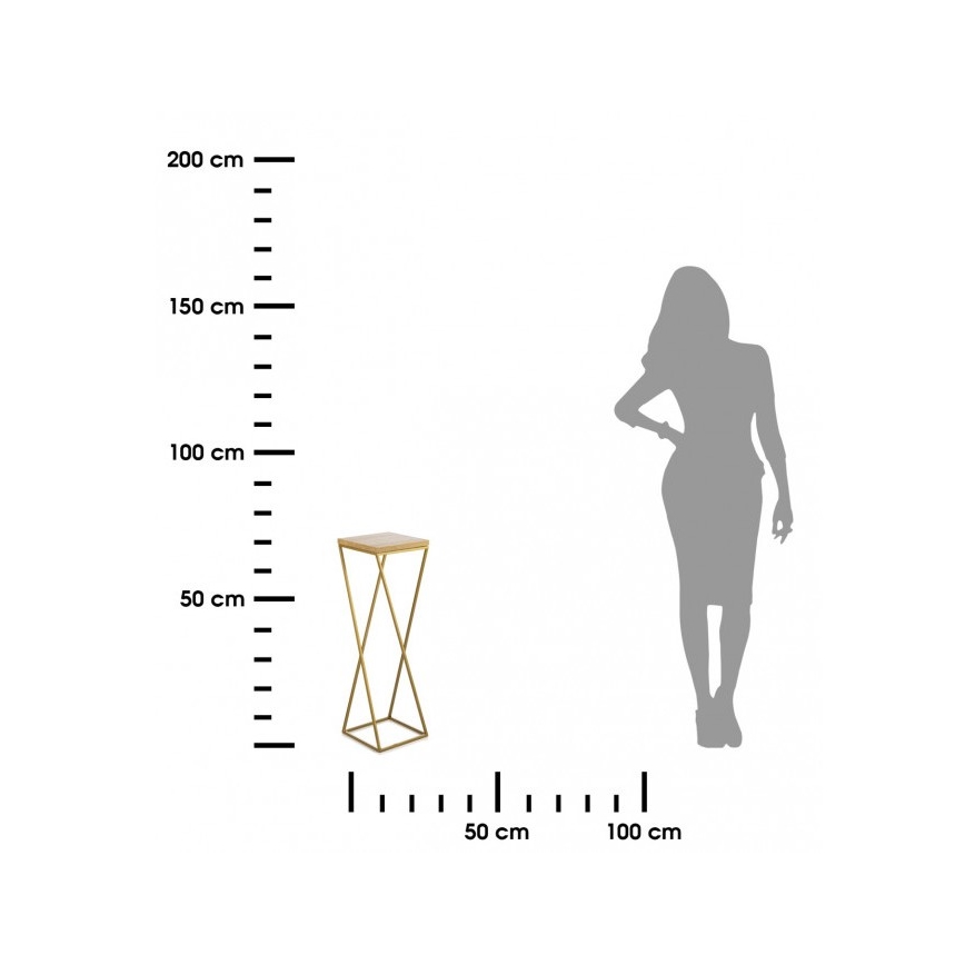 Stojan na květiny LOFT 70x24 cm zlatá/hnědá