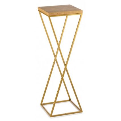 Stojan na květiny LOFT 70x24 cm zlatá/hnědá