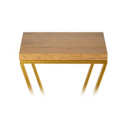 Stojan na květiny LOFT 70x24 cm zlatá/hnědá
