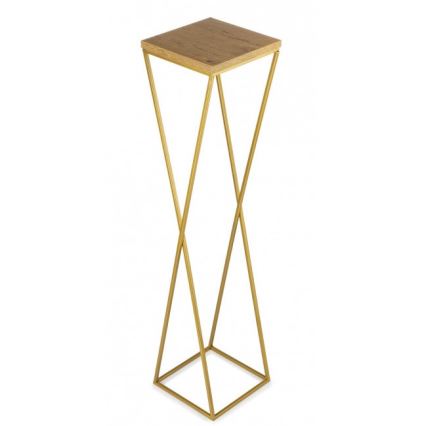 Stojan na květiny LOFT 70x24 cm zlatá/hnědá
