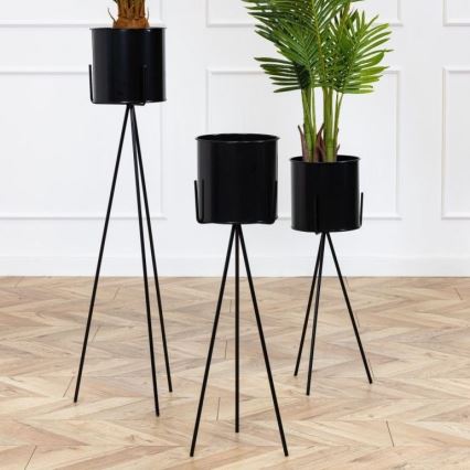 Stojan na květiny TRIPOD 80x25 cm černá