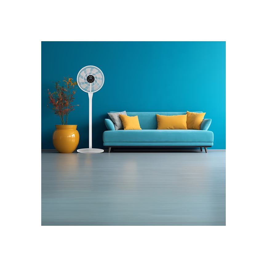 Stojanový ventilátor 25W/230V pr. 40 cm bílá + dálkové ovládání