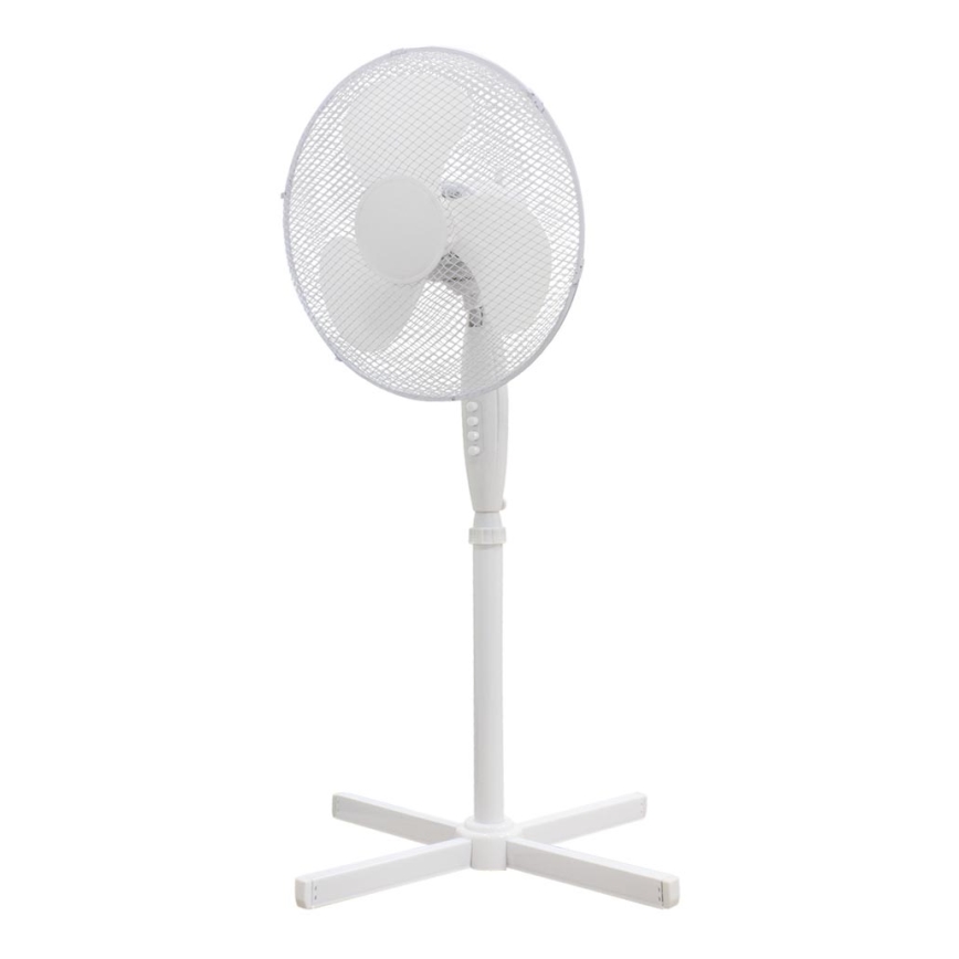 Stojanový ventilátor 40 cm, 3 rychlosti, bílý 50W