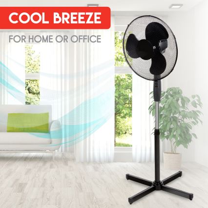 Stojanový ventilátor 40W/230V pr. 40 cm černá