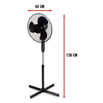 Stojanový ventilátor 40W/230V pr. 40 cm černá