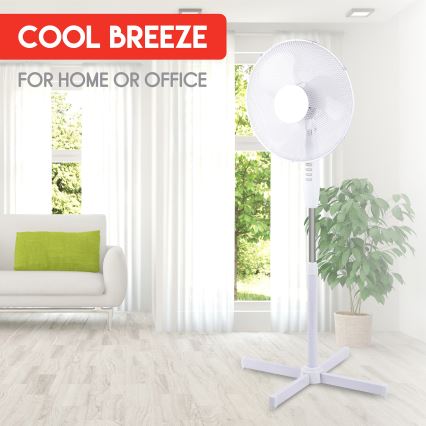 Stojanový ventilátor 42W/230V pr. 40 cm bílá