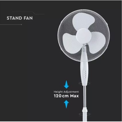 Stojanový ventilátor pr. 41 cm 40W/230V bílá