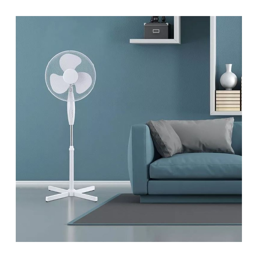 Stojanový ventilátor pr. 41 cm 40W/230V bílá