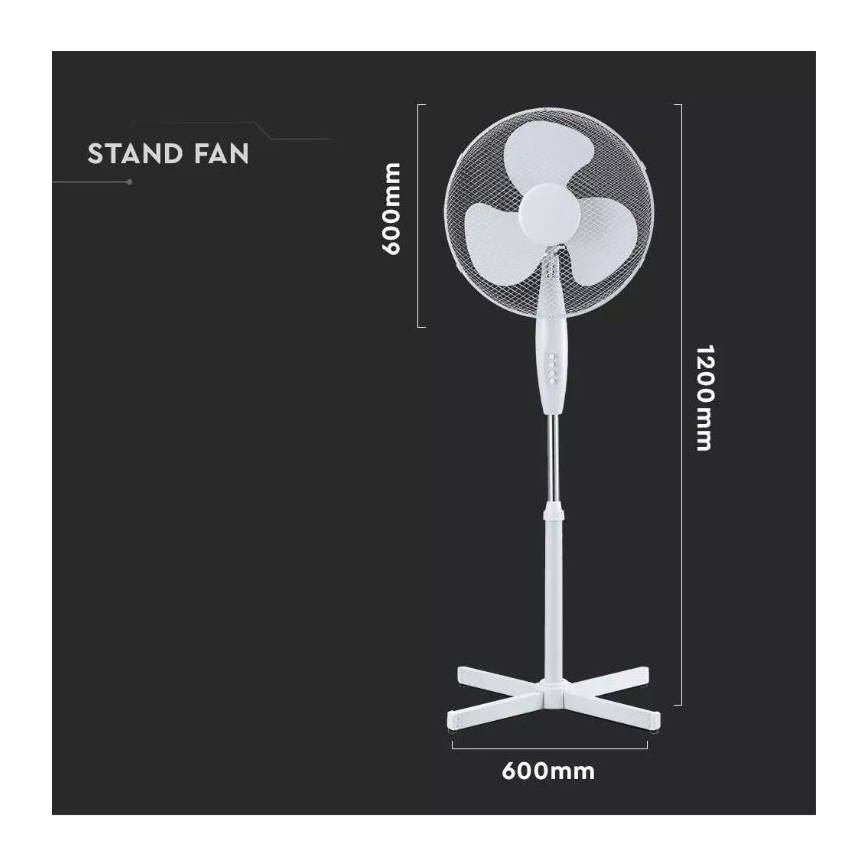Stojanový ventilátor pr. 41 cm 40W/230V bílá