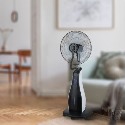 Stojanový ventilátor pr. 43 cm s rozprašovačem vody 80W/230V černá + DO