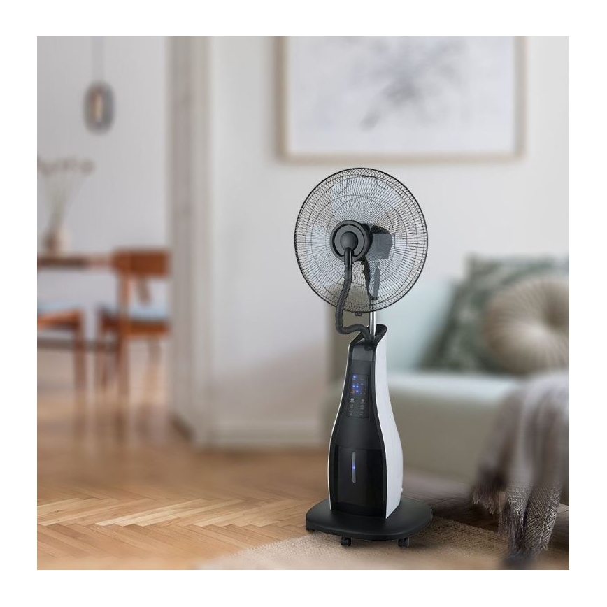 Stojanový ventilátor pr. 43 cm s rozprašovačem vody 80W/230V černá + DO