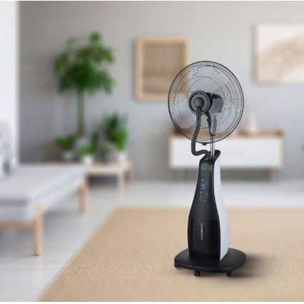 Stojanový ventilátor pr. 43 cm s rozprašovačem vody 80W/230V černá + DO
