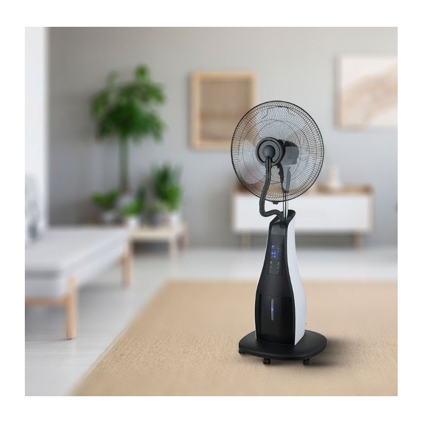 Stojanový ventilátor pr. 43 cm s rozprašovačem vody 80W/230V černá + DO