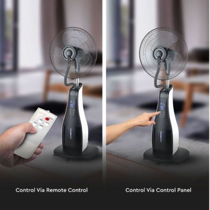 Stojanový ventilátor pr. 43 cm s rozprašovačem vody 80W/230V černá + DO