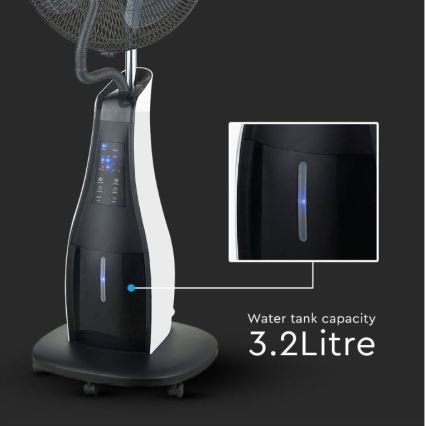 Stojanový ventilátor pr. 43 cm s rozprašovačem vody 80W/230V černá + DO