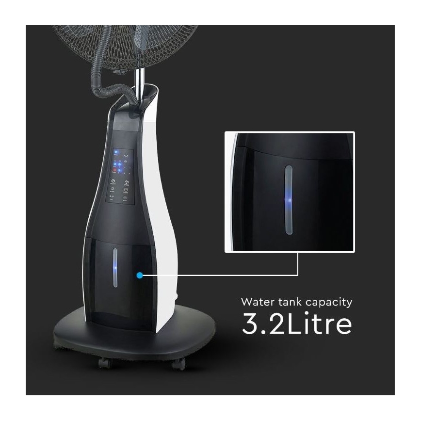 Stojanový ventilátor pr. 43 cm s rozprašovačem vody 80W/230V černá + DO