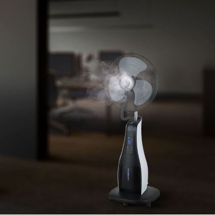 Stojanový ventilátor pr. 43 cm s rozprašovačem vody 80W/230V černá + DO