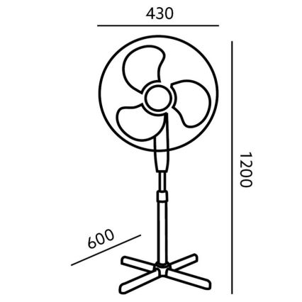 Stojanový ventilátor s dálkovým ovladačem VIENTRO-R 45W