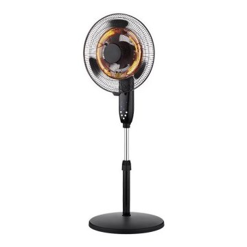 Stojanový ventilátor s ohřívačem 35W/2000W/230V pr. 40 cm černá + dálkové ovládání