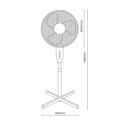 Stojanový ventilátor STANDING 128 cm 45W