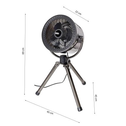 Stojanový ventilátor TRIPOD 40W/230V pr. 45 cm černá