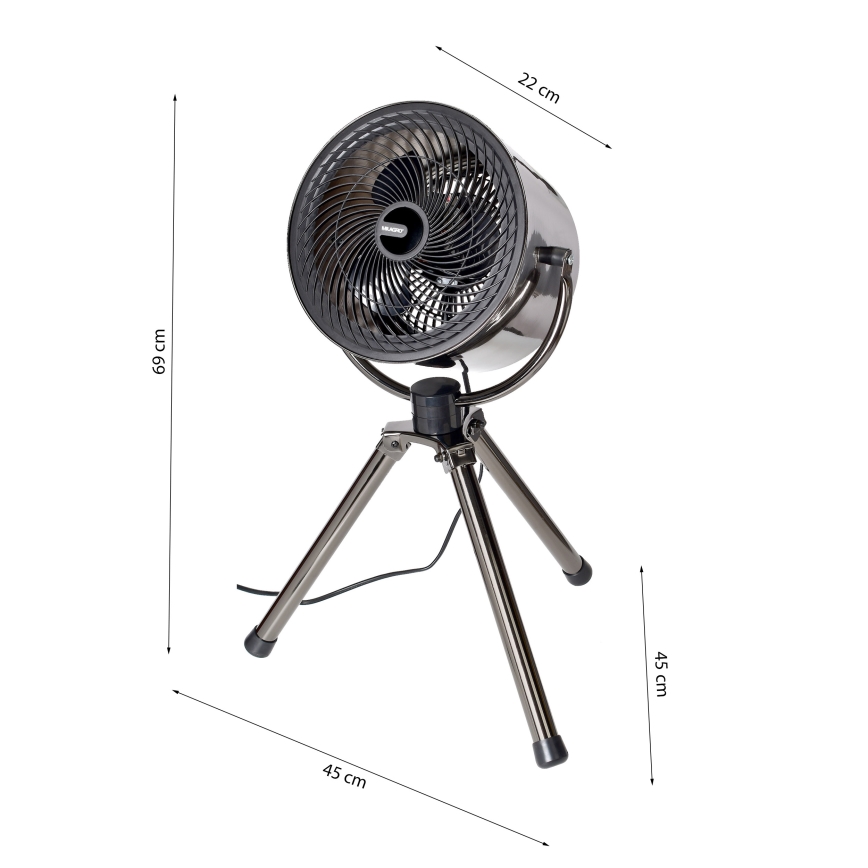Stojanový ventilátor TRIPOD 40W/230V pr. 45 cm černá